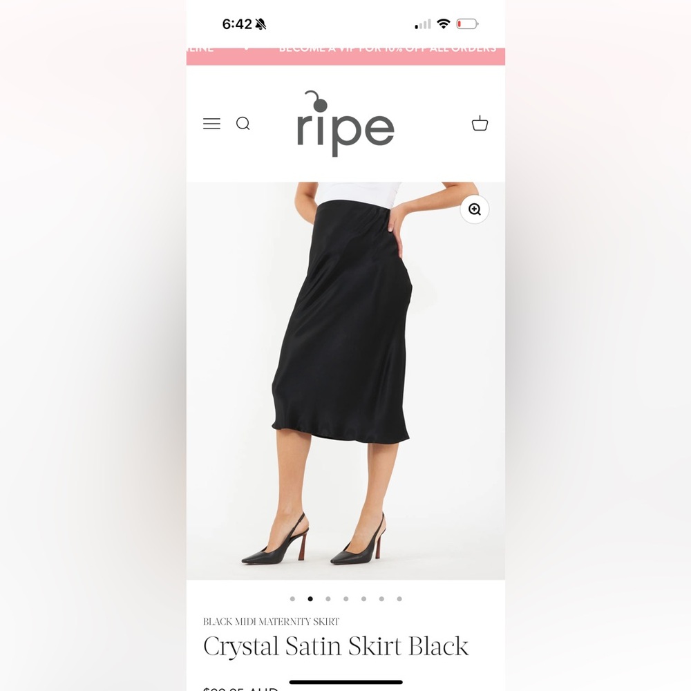Ripe Maternity Satin Midi Skirt